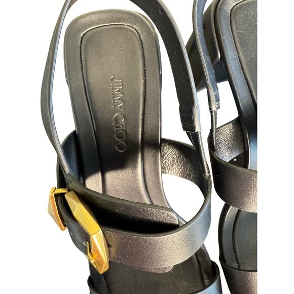 Jimmy Choo NIB Hawke 70mm Buckled Sandals in Black Size 39 - Picture 5 of 12